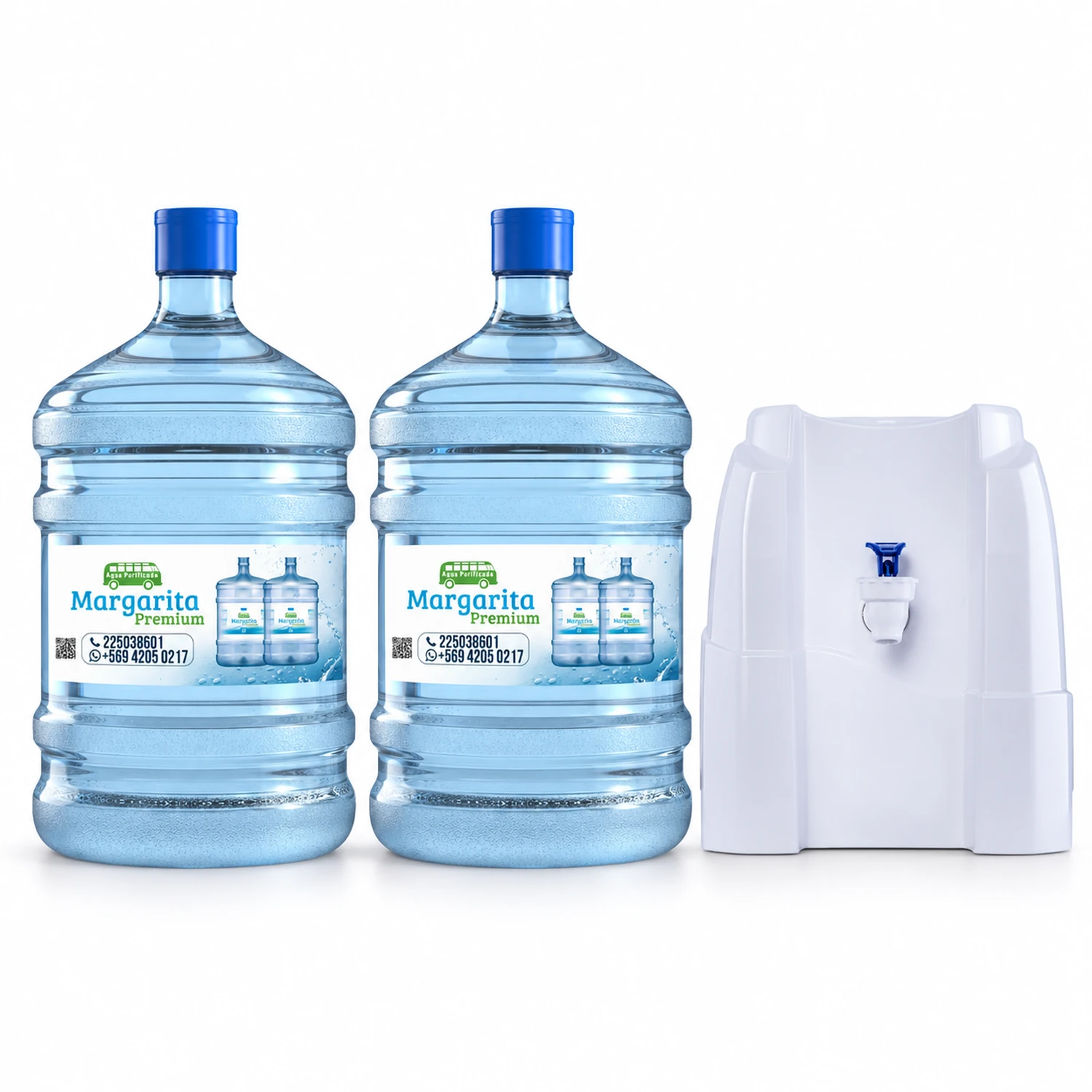 Pack dispensador de sobremesa y dos bidones de 20 litros